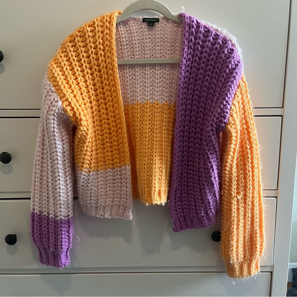 Chunky Color block sweater cardigan
